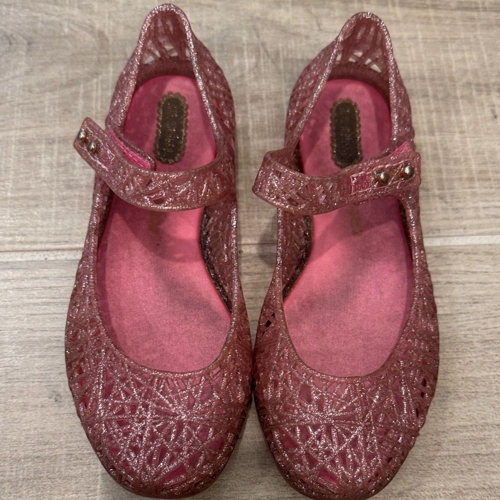 Mini Melissa Sparkly Pink Dress Shoes